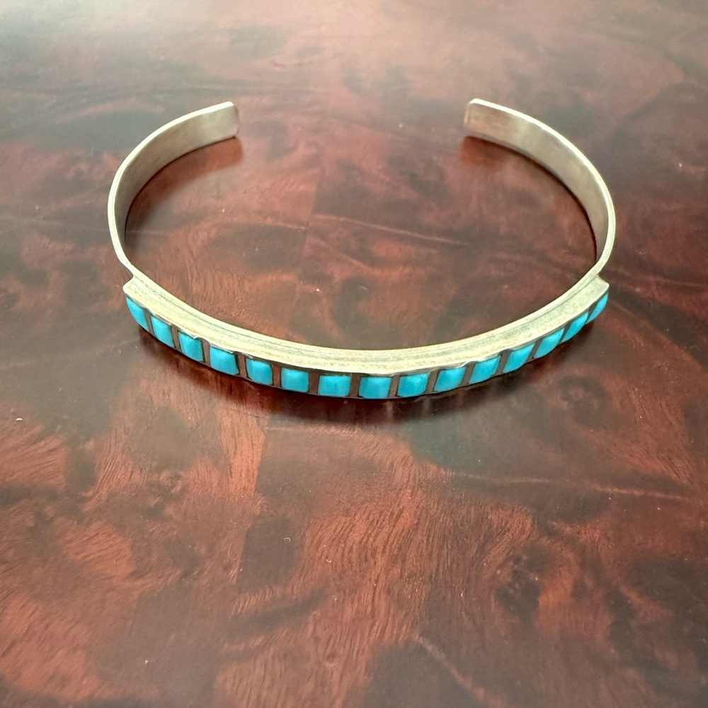 Silver and Turquoise Native American Women's Bracelet